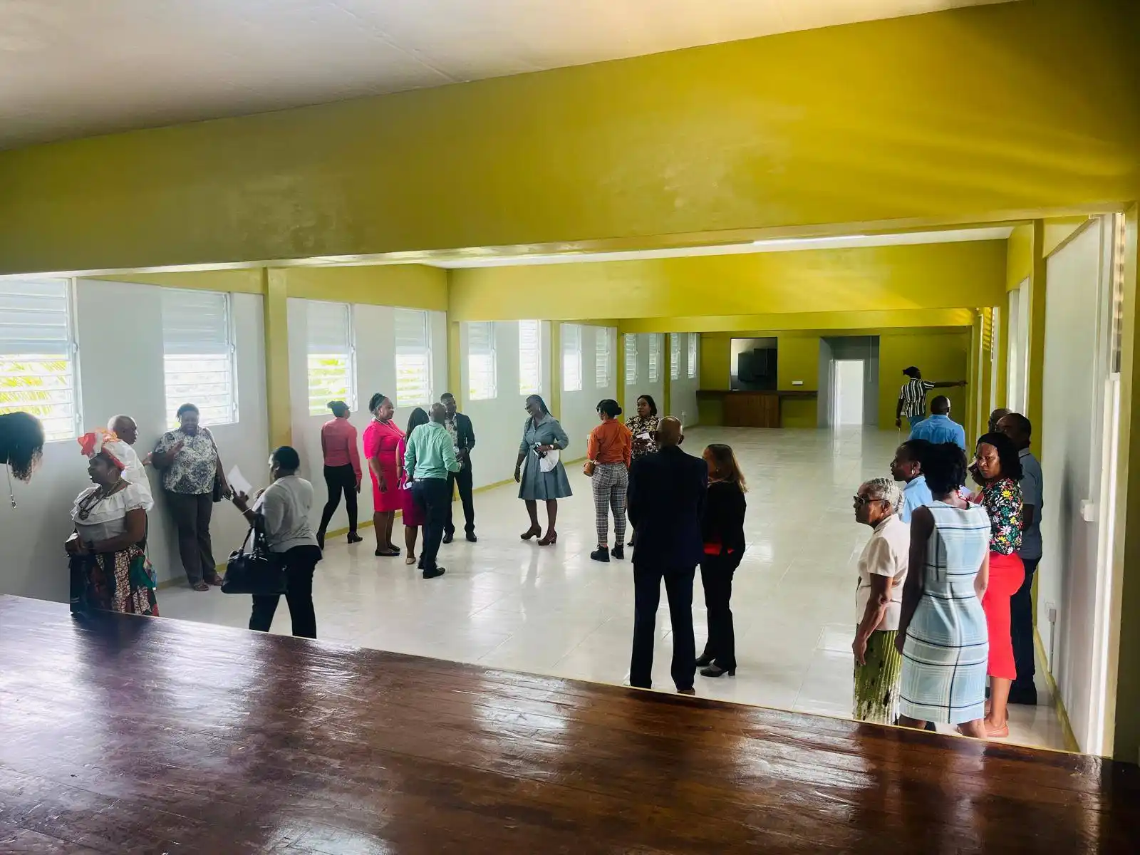 Grand Bay/Dubique community people at Multipurpose Facility Building in Dominica