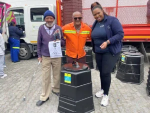 Urban Waste Management team in Khayelitsha, observing composting practice by residents