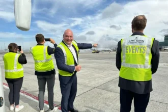Alderman James Vos at Cape Town International Airport