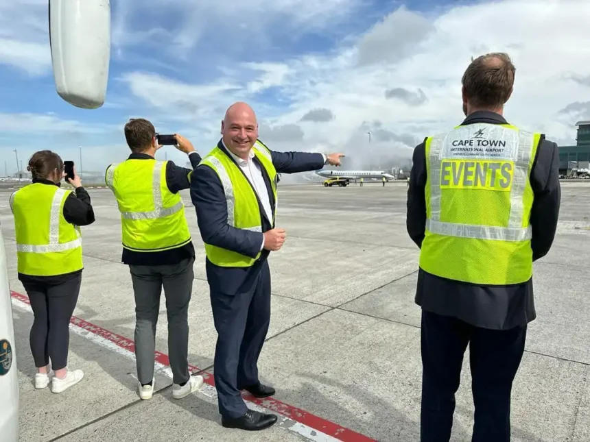 Alderman James Vos at Cape Town International Airport