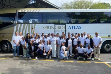 Wesgro team with youngsters during Youth FAM trip in South Africa