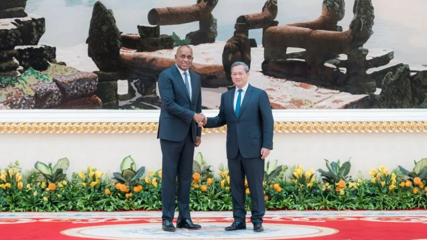 Dominica PM Roosevelt Skerrit with PM Hun Manet in Cambodia