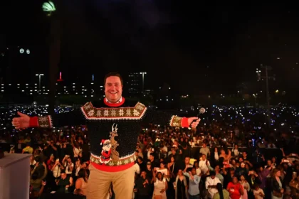 Mayor Geordin Hill-Lewis at Festive Lights Switch-On event in Cape Town