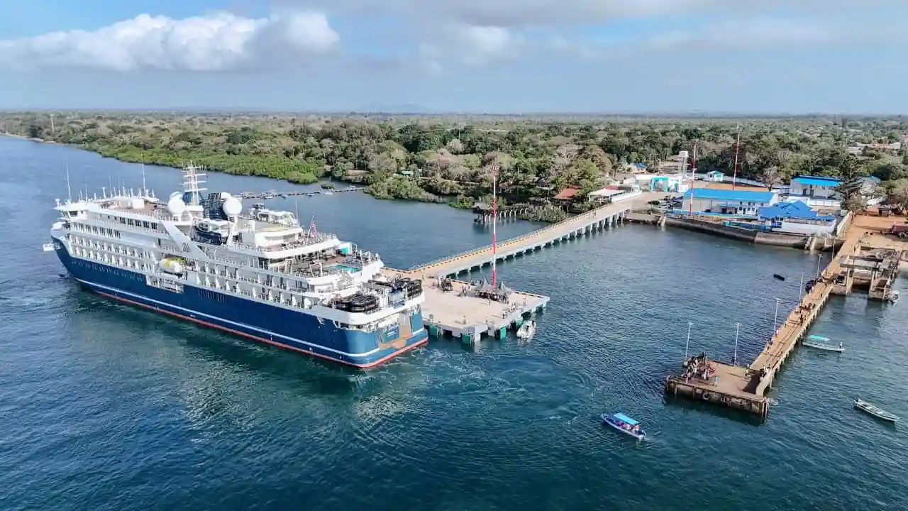 MV SH Diana docks at Shimoni Port in Kenya