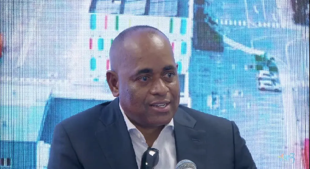 Prime Minister Roosevelt Skerrit at the SVG press conference
