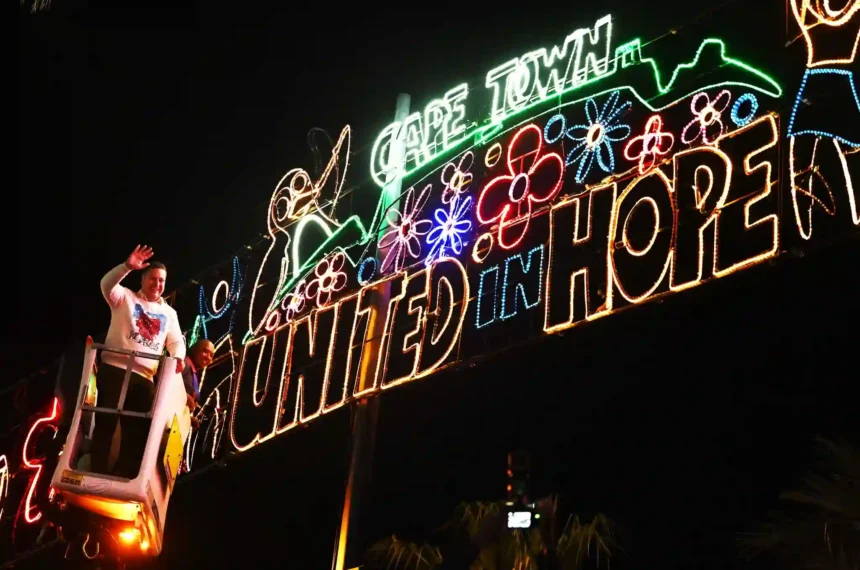 Mayor Geordin Hill-Lewis at 2025 Festive Lights Switch-On in Cape Town