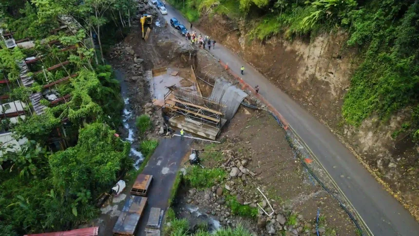 Dominica PM Roosevelt Skerrit visits Loubiere to Grand Bay Road project site