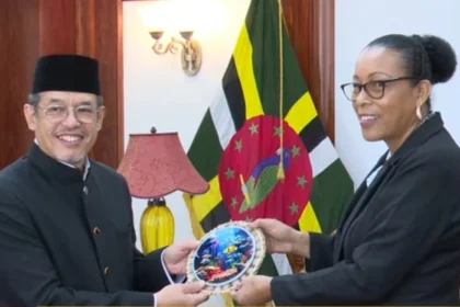 new ambs of Indonesia to Dominica - Fikry Cassidy, while presenting credentials to President Sylvanie Burton