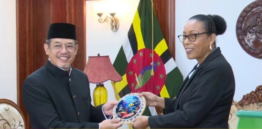 new ambs of Indonesia to Dominica - Fikry Cassidy, while presenting credentials to President Sylvanie Burton