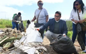 Councillor Zahid Badroodien with Water and Sanitation team during Soet River Clean-up Programme