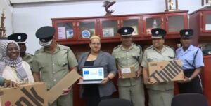 Limya Eltayeb during the  donation of digital equipment 