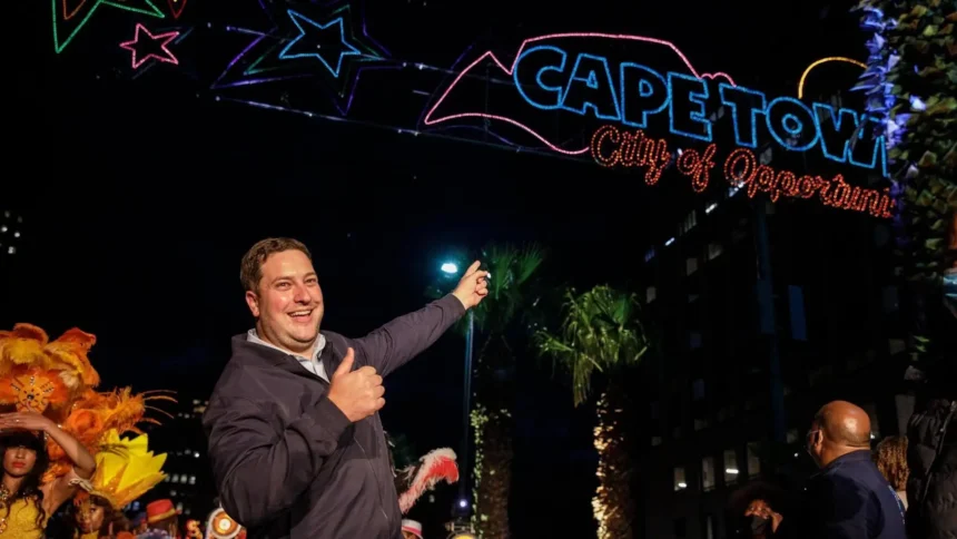 Mayor Geordin Hill-Lewis at Festive Lights Switch On in Cape Town