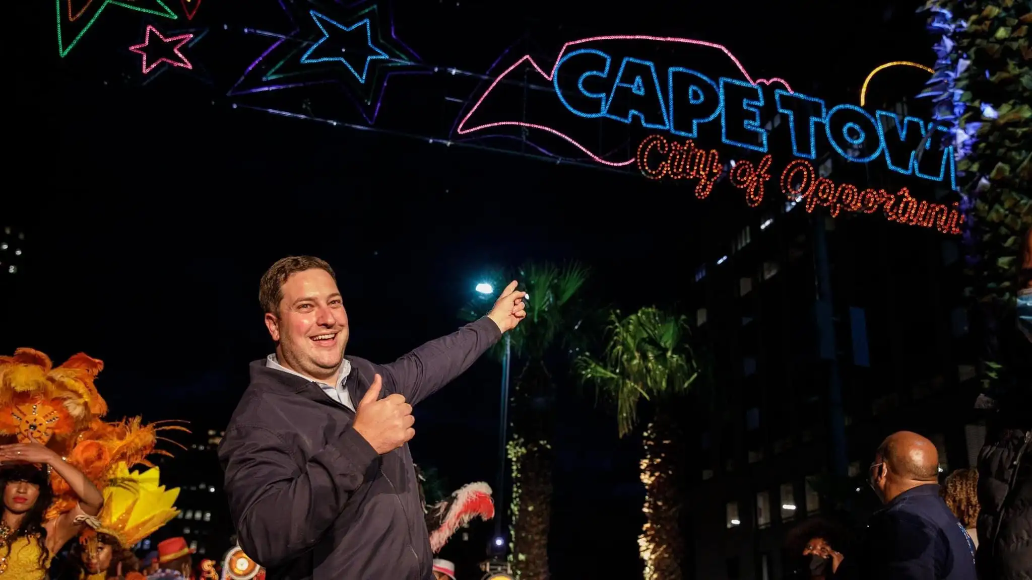 Mayor Geordin Hill-Lewis at Festive Lights Switch On in Cape Town