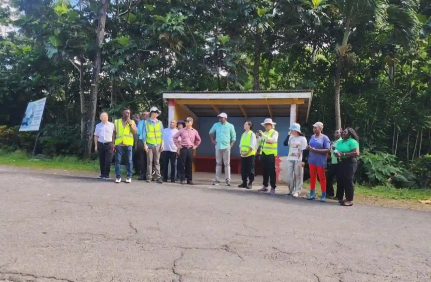 PM Skerrit with Chu Maoming at site visit in Dominica
