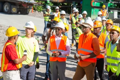 PM Roosevelt Skerrit at Geothermal Power Plant site in Dominica