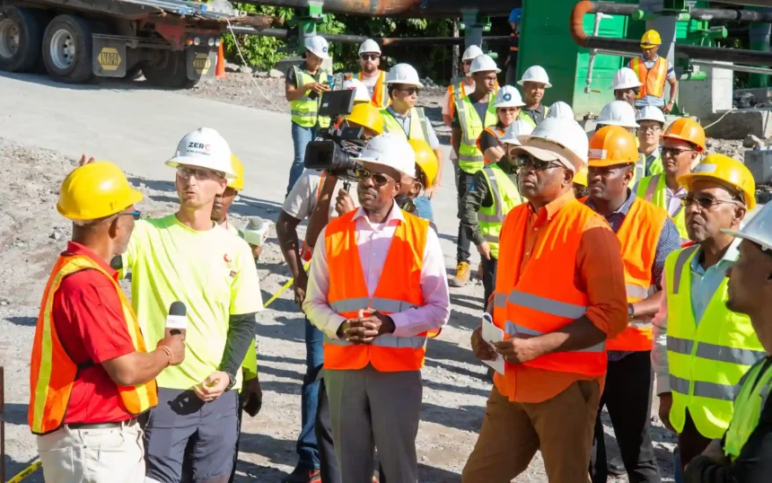 PM Roosevelt Skerrit at Geothermal Power Plant site in Dominica