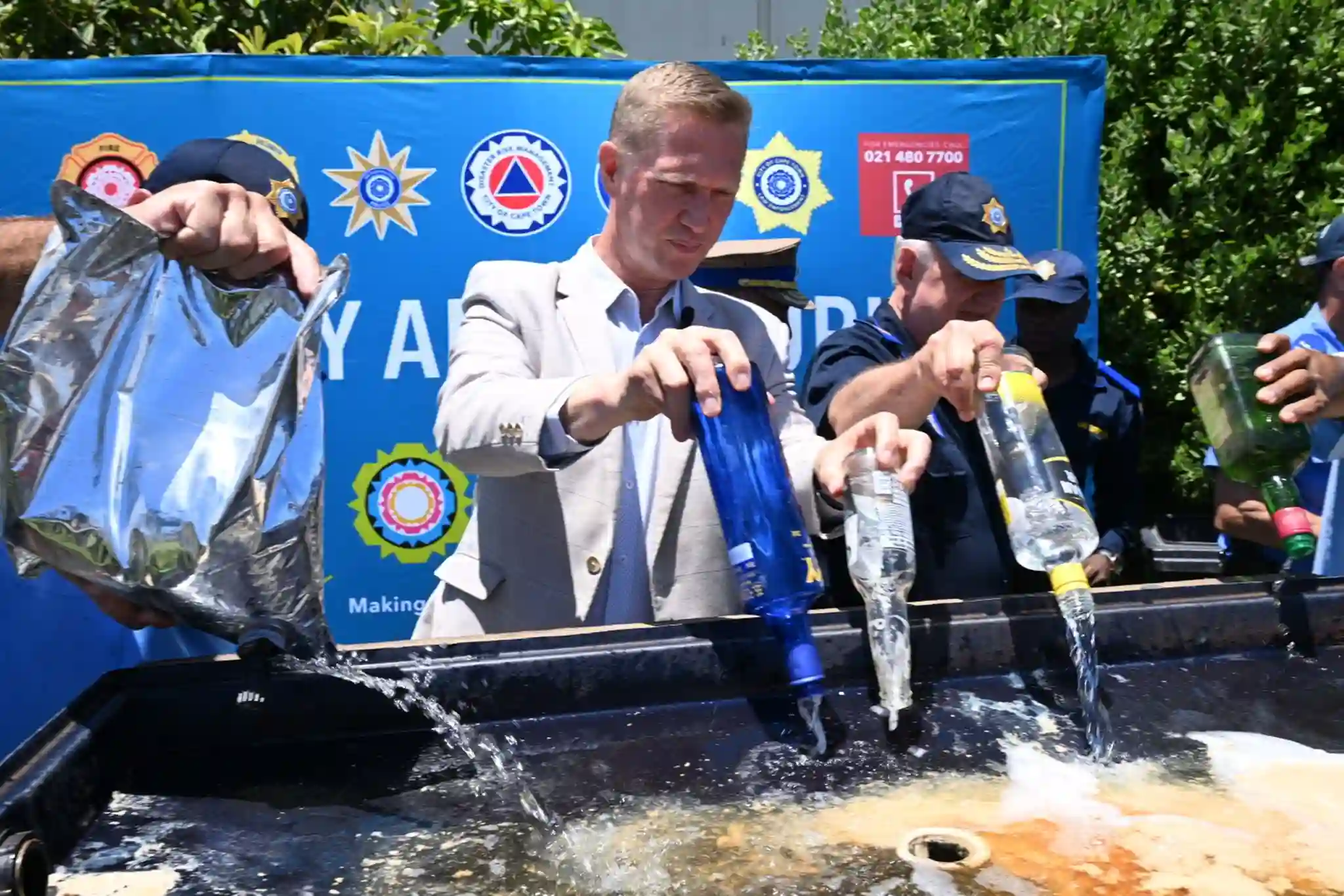 Cape Town destroying the confiscated alcohol