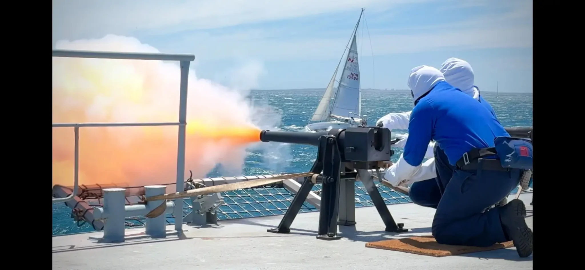 Cape2Rio 2025 Yacht Race, Traditional Gun Fire Salurte given by SA Navy