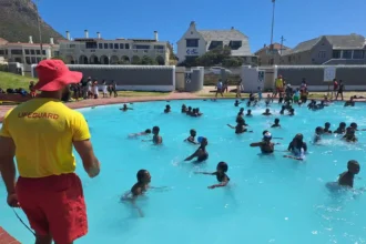 Beach lifeguard of Cape Town on duty for New Year 2026