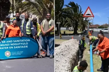 Water and Sanitation team during pipe and sewer replacement in Cape Town