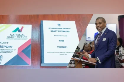 Prime Minister Dr. Terrance Drew while presenting Appropriation (2026) Bill in St. Kitts and Nevis parliament