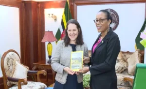 President Sylvanie Burton received credentials from Ambs Maria Velasco from Sweden to Dominica