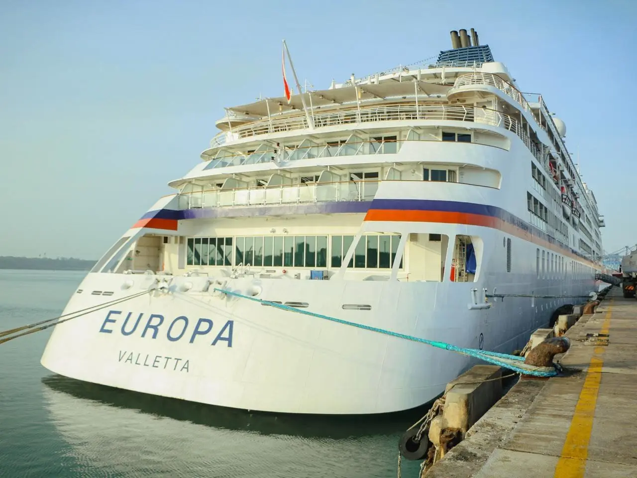MV Europa docks at Port of Mombasa in Kenya