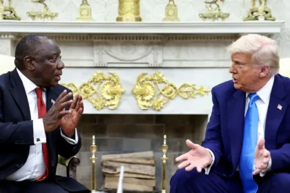 South Africa President Cyril Ramaphosa with US President Donald Trump