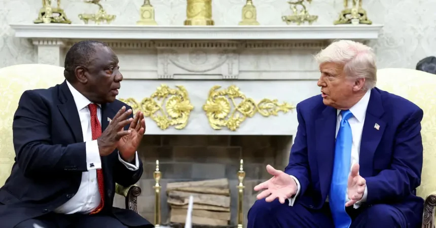 South Africa President Cyril Ramaphosa with US President Donald Trump
