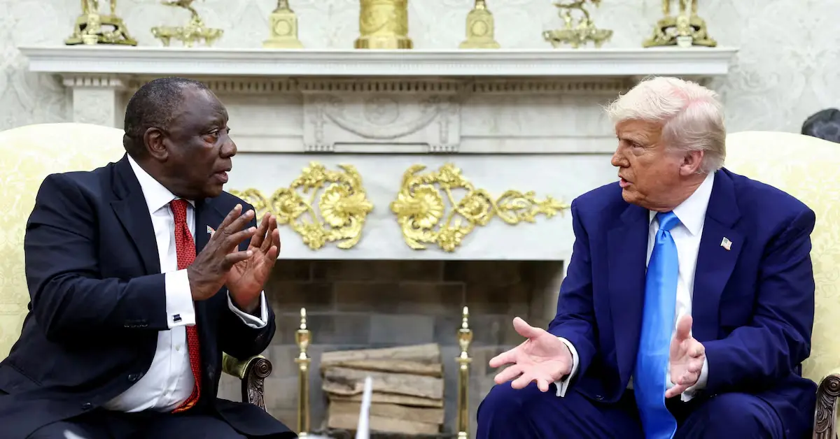 South Africa President Cyril Ramaphosa with US President Donald Trump