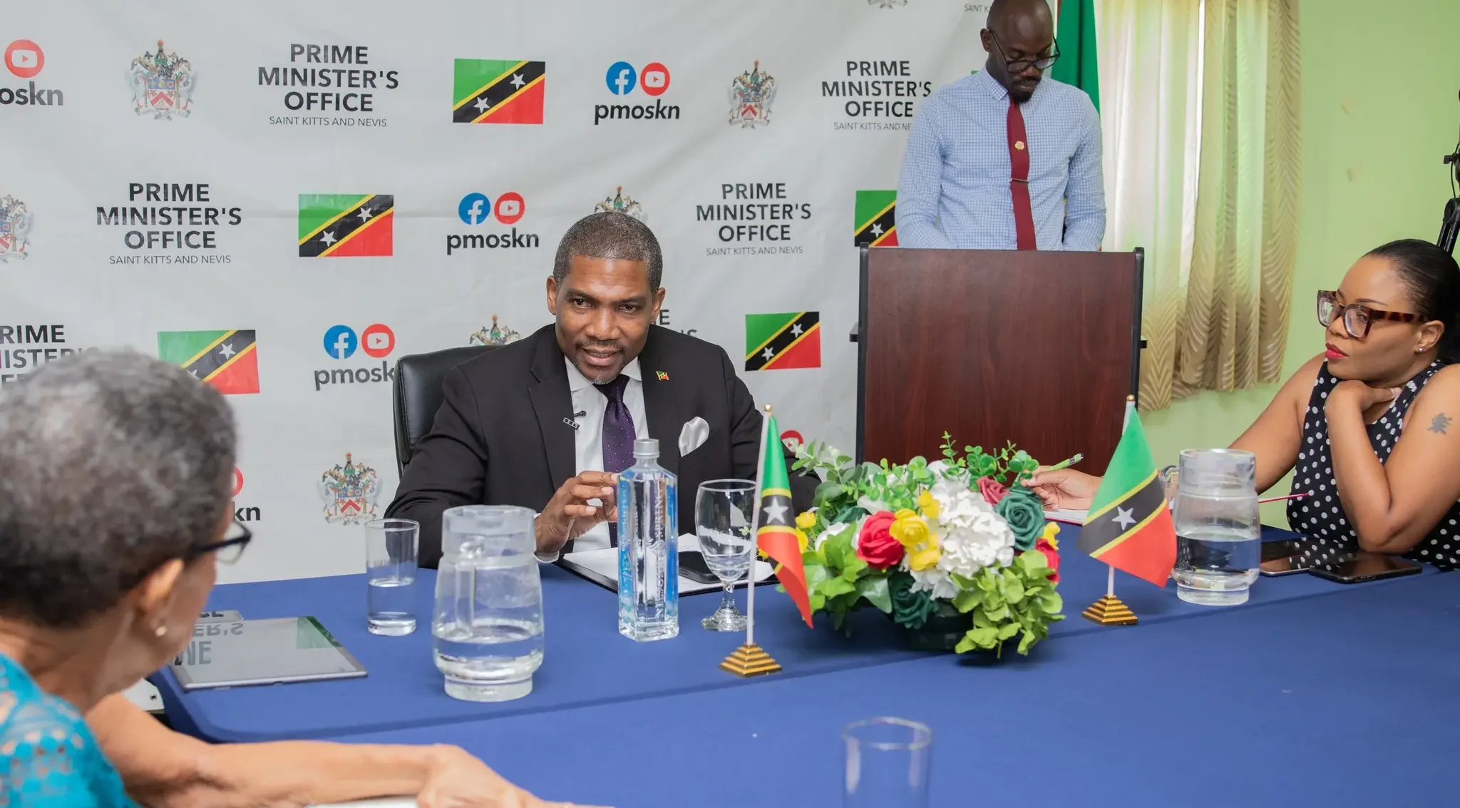 PM Terrance Drew during Roundtable Conference in St. Kitts and Nevis