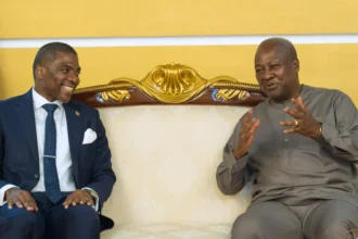 PM Terrance Drew with President John Dramani Mahama in Ghana