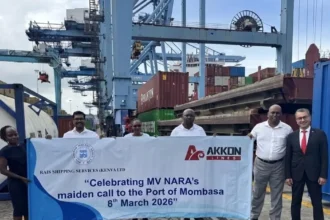MV Nara makes maiden call at Port of Mombasa in Kenya