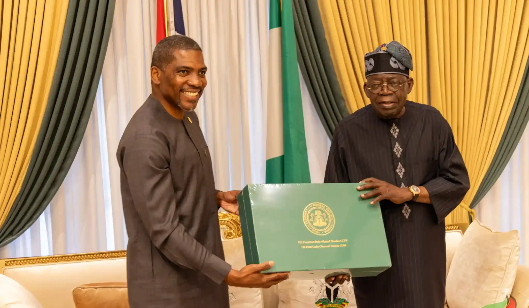 PM Terrance Drew with President Bola Ahmed Tinubu of Nigeria