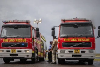 two new fire trucks received by Dominica