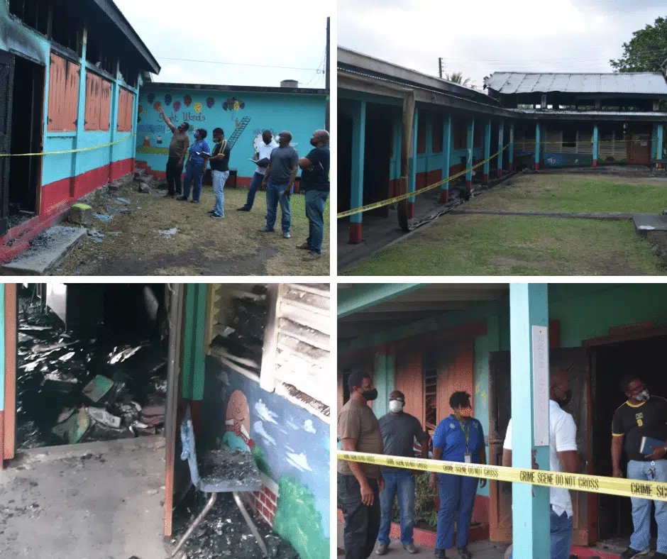 Joshua Obadiah Williams Primary School in Molineux, St. Kitts and Nevis after fire incident