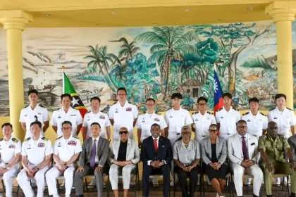 PM Terrance Drew with Taiwan Navy in St. Kitts and Nevis