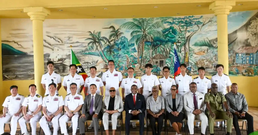 PM Terrance Drew with Taiwan Navy in St. Kitts and Nevis