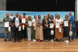 Alderman Theresa Uys with AET Reading Programme Team in Cape Town