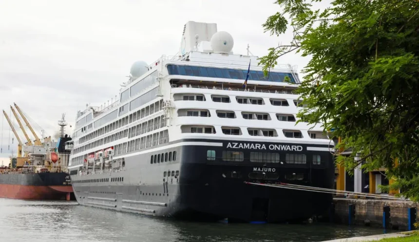 MV Azamara Onward docks at Port of Mombasa in Kenya
