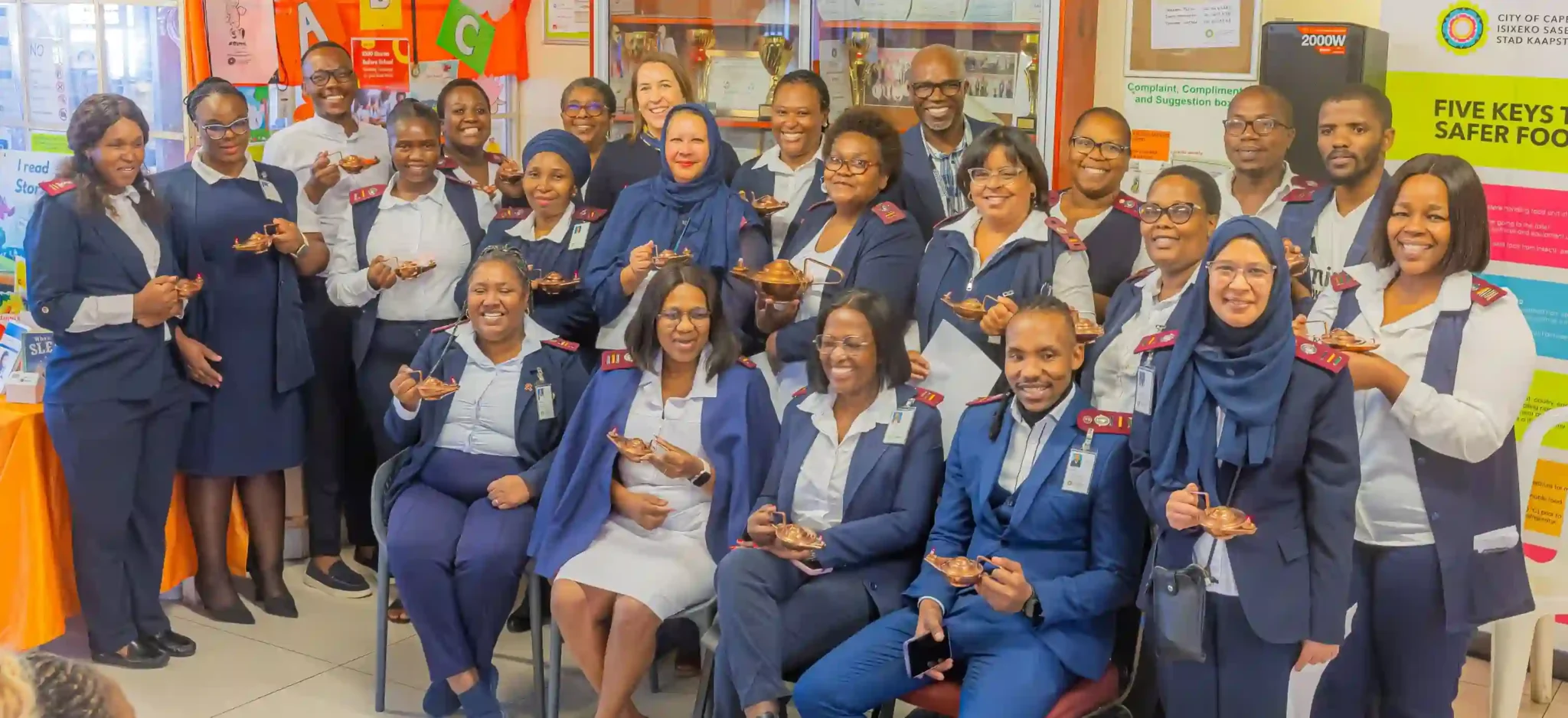 Cllr Francine Higham with City Health team commemorating World Immunisation Week in Cape Town