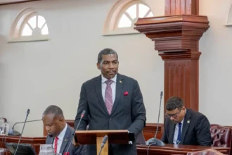 Prime Minister Dr. Terrance Drew at the Nationsl Assembly of St. Kitts and Nevis