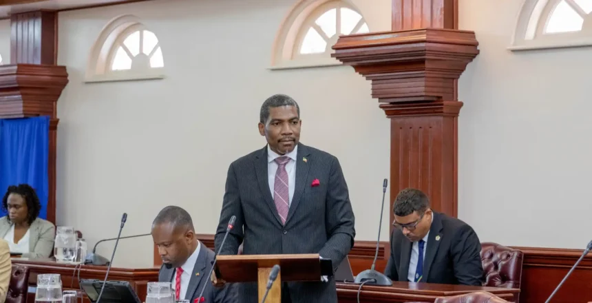 Prime Minister Dr. Terrance Drew at the Nationsl Assembly of St. Kitts and Nevis