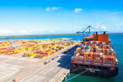MV Baltimore Express at Port of Lamu in Kenya