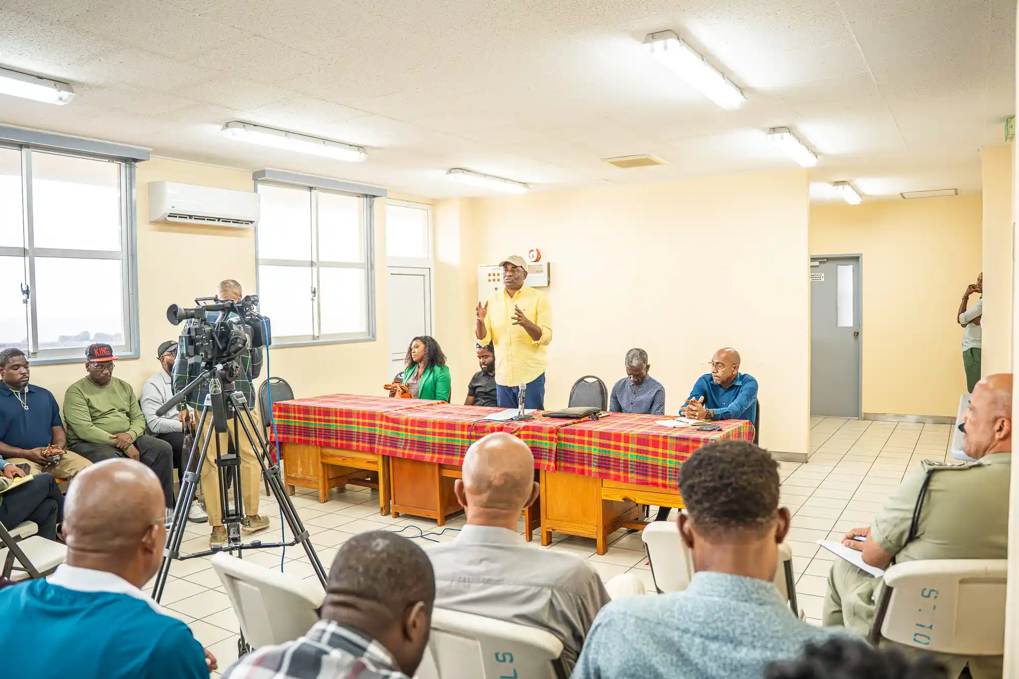 PM Skerrit while consulting with fishers on Marigot Port of Entry plan in Dominica