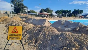 Construction site near City beach in Cape Town 
