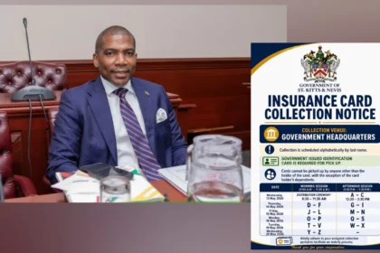 Prime Minister Dr. Terrance Drew observes the official Distribution Ceremony for the new National Health Insurance Cards for Civil Servants in St. Kitts and Nevis