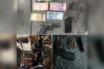 Arms confiscated by the Metro Police Officers during murder inspection in Cape Town
