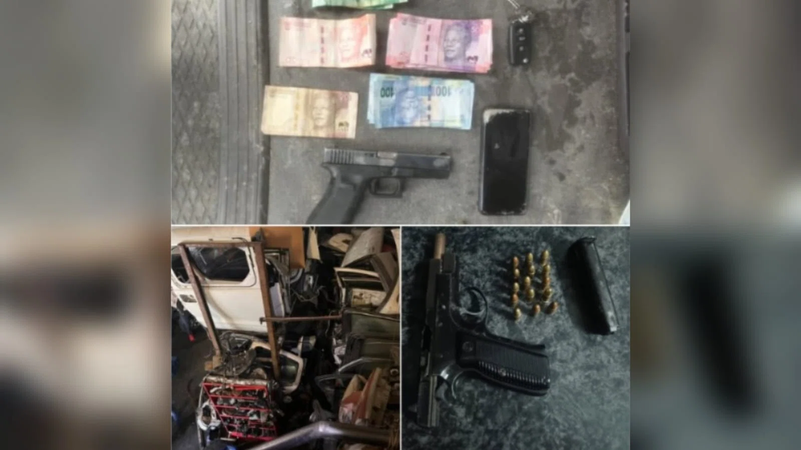 Arms confiscated by the Metro Police Officers during murder inspection in Cape Town