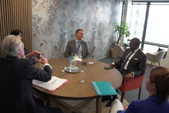 PM Drew of St. Kitts and Nevis in a high-level meeting with Adviser of Africa in Brussels
